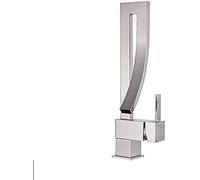 GYEQXKT Modern Square Kitchen Sink Mixer Tap with Deck Installation Chrome and Black Finish for Bathroom Basin Faucet Orb Design for Elegant Style and Functionality