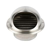 GYEQXKT Practical Tool Wall-Mountable Bull-Nose Vent Stainless Steel Round with Louvres Built-in Fly Screen Mesh Vent Cowl