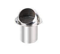 GYEQXKT Practical Tool Wall-Mountable Stainless Steel Round Bull-Nose Vent with Louvres Built-in Fly Screen Mesh Vent Cowl, Tube Wall Length 100Mm