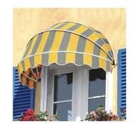 GYEQXKT Retractable Canvas Dome Awning for Patio, Zinc-Coated Folding Frame, Curved Canopy for Windows/Entrances, 130cm Diameter, Outdoor Sunshade, Easy Installation