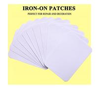 GYGYL 12Pcs 100% Cotton Iron-on Patches, Repair Patches for Clothing, Iron on for Inside Jeans and Clothing Repair (White)