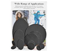 GYGYL 12Pcs Down Jacket Repair Patches, Pre-Cut, Self-Adhesive Waterproof Nylon Fabric Repair Patches for Jackets, Tents, Outdoor Gear and Technical Fabrics-Black