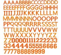 GYGYL 144 Pieces Iron on Letters and Numbers Patches, Orange Letter Patches Alphabet Embroidered Patch A-Z, Numbers 0-9 Applique for Clothes, Dress, Hat, Socks, Jeans, DIY Accessories