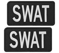 GYGYL 2 Pieces SWAT Patch, Tactical Hook & Loop Embroidered Applique Patch for Caps, Backpacks, Clothes, Vest, Military Uniforms, Tactical Gears Etc-4x2