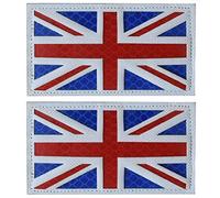 GYGYL 2PCS British Union Jack Reflective IR Tactical Patch, Tactical Patches Morale Applique with Hook and Loop for Military Uniform Tactical Bag Jacket Jeans Hat (Blue & Red)