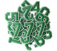 GYGYL 30 Pieces Iron on Numbers Patches, Green Number Patches, Numbers 0-9 Applique for Clothes, Dress, Hat, Socks, Jeans, DIY Accessories