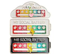 GYGYL 3Pcs Battery Mood Found, My Battery Mood Creative Lapel Pin, Mood Conversion Brooch Pin Fun Enamel Emotional Pin 7 Days A Week