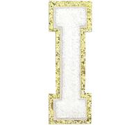 GYGYL 3PCS Chenille Varsity Glitters Letters Patch, Iron On Large Size Letter Patches for Team Costume Decoration, Height 4-1/2In