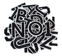 GYGYL 72 Pieces Iron on Letters and Numbers Patches, Black Letter Patches Alphabet Embroidered Patch A-Z, Numbers 0-9 Applique for Clothes, Dress, Hat, Socks, Jeans, DIY Accessories