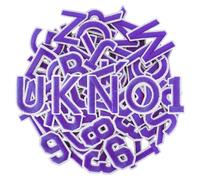 GYGYL 72 Pieces Iron on Letters and Numbers Patches, Embroidered Sew on/Iron on Patches Alphabet A-Z, Numbers 0-9 Applique for Clothes, Dress, Hat, Socks, Jeans, DIY Accessories (Purple)