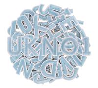 GYGYL 72 Pieces Iron on Letters and Numbers Patches, Embroidered Sew on/Iron on Patches Alphabet A-Z, Numbers 0-9 Applique for Clothes, Dress, Hat, Socks, Jeans, DIY Accessories (Light Blue)