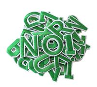 GYGYL 72 Pieces Iron on Letters and Numbers Patches, Green Letter Patches Alphabet Embroidered Patch A-Z, Numbers 0-9 Applique for Clothes, Dress, Hat, Socks, Jeans, DIY Accessories
