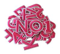 GYGYL 72 Pieces Iron on Letters and Numbers Patches, Pink Letter Patches Alphabet Embroidered Patch A-Z, Numbers 0-9 Applique for Clothes, Dress, Hat, Socks, Jeans, DIY Accessories