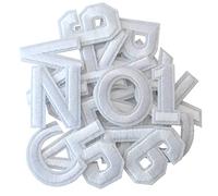 GYGYL 72 Pieces Iron on Letters and Numbers Patches, White Letter Patches Alphabet Embroidered Patch A-Z, Numbers 0-9 Applique for Clothes, Dress, Hat, Socks, Jeans, DIY Accessories