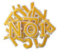 GYGYL 72 Pieces Iron on Letters and Numbers Patches, Yellow Letter Patches Alphabet Embroidered Patch A-Z, Numbers 0-9 Applique for Clothes, Dress, Hat, Socks, Jeans, DIY Accessories