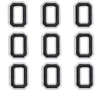 GYGYL Iron on Number Patches, 9PCS of 2 Inch Black Number 0" Patches, Embroidered Number Patch for Clothes, Dress, Hat, Socks, Jeans, DIY Accessories