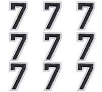 GYGYL Iron on Number Patches, 9PCS of 2 Inch Black Number 7" Patches, Embroidered Number Patch for Clothes, Dress, Hat, Socks, Jeans, DIY Accessories