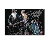 gyhac Super Favorite Rock Band ZZ TOP Band Autographed Canvas Poster Bedroom Decor Landscape Office Room Decor Gift 24x36inch(60x90cm)