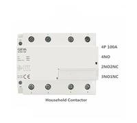 GYHC 4Pole 100A Modular Contactor 4NO 2NO2NC 3NO1NC 220V 110V 24V Automatic Household Contactor 100A Din Rail Type CZAOINCU(4P 100A 2NO2NC 230AC)