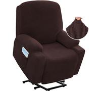 GYHH 1 Piece Reclining Chair Covers Stretch Armchair Covers Spandex Fabric Recliner Sofa Slipcover Sofa Cover for Electric Large Power Lift Recliner Chair Slipcover (Chocolate)