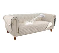 GYHH 100% Waterproof Chesterfield Sofa Seat Covers, Couch Covers Sofa Slipcovers with Extra Long Armrest Cover Furniture Protector Sofa Covers for Dogs Cat (French Oak,3 Seater)