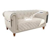 GYHH 100% Waterproof Chesterfield Sofa Seat Covers, Couch Covers Sofa Slipcovers with Extra Long Armrest Cover Furniture Protector Sofa Covers for Dogs Cat (French Oak,2 Seater)