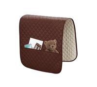 GYHH 2 Pieces Large Size Sofa Arm Covers,Waterproof Diamond Quilted Armrest Covers for Living Room Armchair Covers for L-Shape Recliner Chair for Leather Fabric Sofa (Coffee)