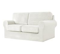 GYHH 5-Piece Stretch VELVET Sofa Cover, 2 Seater Couch Slipcover Loveseat with Two Separate Backrests and Cushion Cover with Elastic Band for Dogs,Pet&Kid