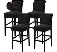 GYHH Bar Stool Chair Cover Stretch Counter Stool Pub Chair Slipcover with Back Velvet Plush Cafe High Barstools Chairs Protector for Kitchen Dining Room