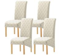GYHH Stretch Jacquard Kitchen Large Size Dining Chair Covers,High Back Chair Seat Covers for Dining Chairs 4,Parsons Chair Protector Decoration Covers