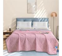 GYHH Summer Duvet, Single Double Size 1.5 Tog Lightweight Throw Blanket, Supersoft Cosy Quilts, Hypoallergenic for Night Sweats Breathable Comforter (Light Pink,150x200cm)