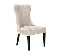 GYHH Tufted Wingback Dining Chair Covers Wingback Slipcover - Reusable Arm Chair Protector Cover Stretch Velvet Fabric for Dining Room Banquet Home Decor