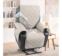 GYHH Water Resistant Nonslip Recliner Sofa Cover Recliner Armchair Covers for Large Power Lift Recliner with Side Pocket Reclining Furniture Protector (French Oak)