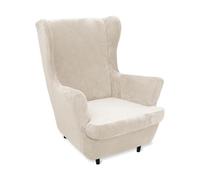 GYHH Wingback Chair Covers 2-Piece Set, Non-Slip Stretch Velvet Armchair Slipcovers with Seat Cushion, Machine Washable Furniture Protector for Living Room