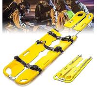GyhoyA Foldable Aluminum Scoop Portable Stretcher, EMT Medical Stretcher Patient Mover Rescue - 390Lb Load Capacity,with 3 Safety Straps