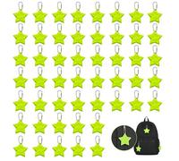 GYIOFAI 48 Pcs Safety Reflector Pendant, Reflector Pendant with Chains, Waterproof Reflective Keychain, High Visibility Reflective Keyrings for Cycling, Walking, Running Accessories For (Green)