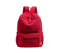 Gyios Backpack Ladies' Fashionable Large Capacity Corduroy Simple And Durable Casual Travel Student Backpack-red