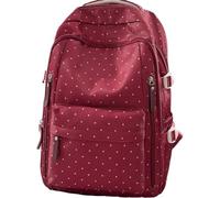 Gyios Backpack womens Nylon Polka Dot Waterproof Large Capacity Double Shoulder Bag Multicolor Soft Student Schoolbags Daypack Use-red