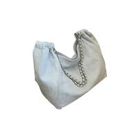 Gyios Bag Women’s Big Chain Shoulder Bag, Luxury Designer Handbag, Denim Fabric Large Capacity Shopper, Chic Tote Purse For Daily Work Travel-light Blue-52x28x18cm