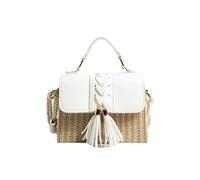 Gyios Bag Women’s Summer Straw Beach Bag, Shoulder Crossbody Tote, Decorative Tassels, Handbag Purse For Vacation Travel Daily Use-white-20x15x9cm