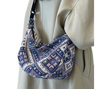 Gyios Bag Women's Canvas Shoulder Bag, Small Messenger Handbag, Simple Zipper Casual New Trend Beach Bags-blue