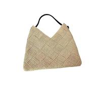 Gyios Bag Women's Handmade Wicker Shoulder Bag, Large Capacity Summer Beach Handbag, Casual Cotton Thread Woven Messenger Handbags-1