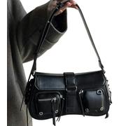 Gyios Bag Women's Harajuku Vintage Gothic Handbag, Y2k Korean Aesthetic Shoulder Bag, Elegant Punk Purse And Wallet-black