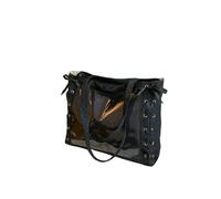 Gyios Bag Women's Japanese Style Pu Shoulder Bag, Simple Crossbody Handbag With Ribbon Lace-up Pocket, Aesthetic Purse-black