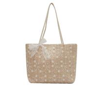 Gyios Bag Women's Straw Braided Shoulder Bag, Large Capacity Tote Beach Handbag For Travel And Holiday-white