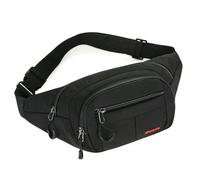 Gyios Bum Bag Bumbag Fanny Pack for Women Men Waterproof Waist Plus Size with Zipped Pockets Climbing Hiking Travel Outdoor Sport-Black