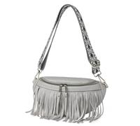 Gyios Bum Bag Crossbody Retro Tassel Pleated Chest Macaron Color Girls Small Bag-grey