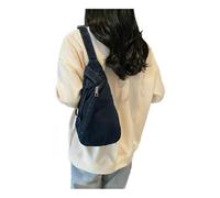 Gyios Bum Bag Retro Denim Women's Chest Simple Large Capacity Casual Shoulder Messenger Bag-dark Blue-one Size