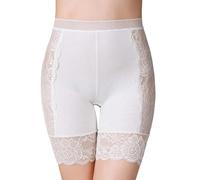 Gyios Cycling Shorts Women Women Safety Pants Sexy Lace Edge High Waist Shorts Tummy Control Body Shaper Underwear Bottoming Shorts-white-xxl