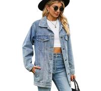 Gyios denim jackets women Autumn Winter Versatile Denim Jacket For Women Fashion Loose Mid Length Jeans Coat Casual Female Clothing S-2xl-light Blue-l
